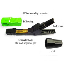 Rápida montagem sc apc upc conector rápido, hot melting sc mm fast connect